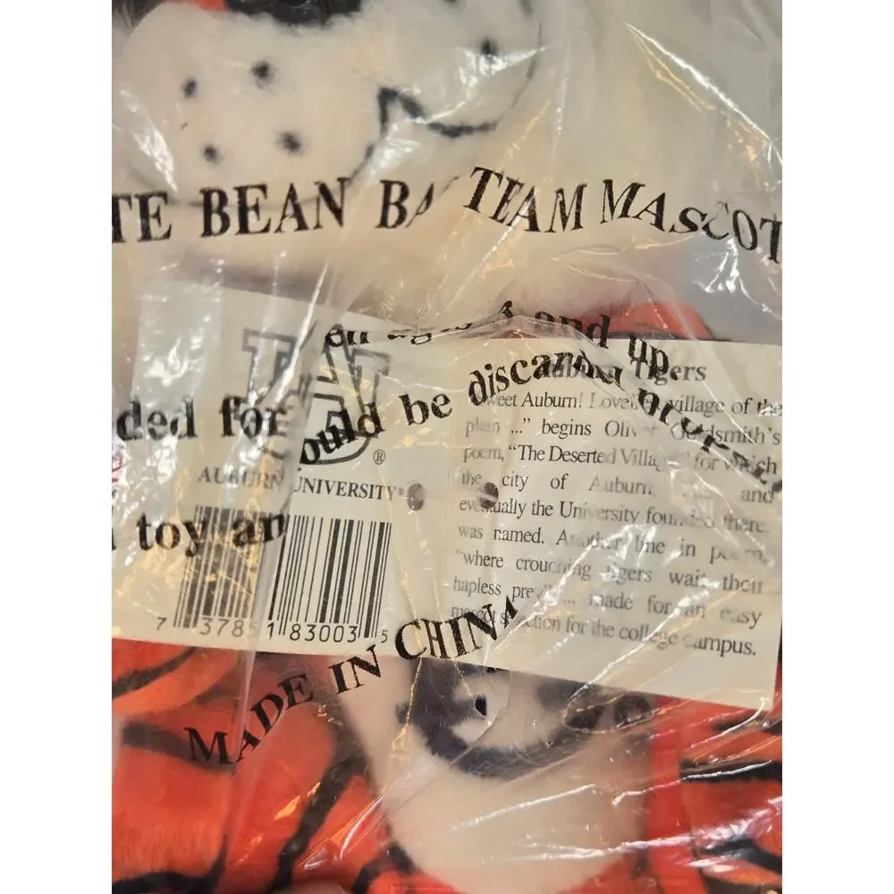 Vintage NWT Aubie The Tiger Bean Bag Retired Plush Collectible - Picture 6 of 11